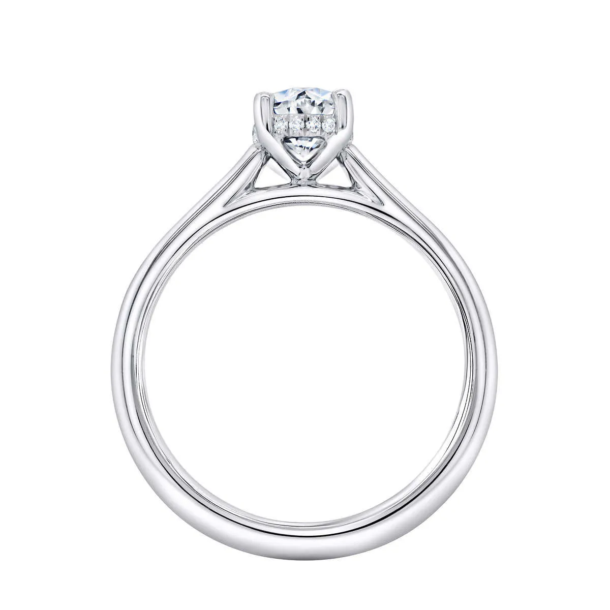 1 1/3Ct Oval Diamond Solitaire Engagement Ring in White Gold Lab Grown