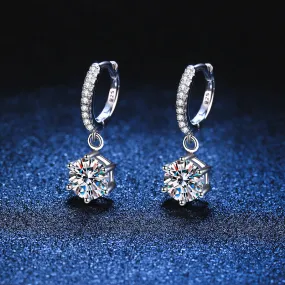 1.0 CTW Amie Radiant Drop Earrings Moissanite