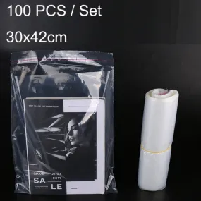 100 PCS / Set PE Clothing Packaging Bag Transparent Self-Stick Bag Jewelry Plastic Sealed Bag, Size:, Specification: 30x42cm