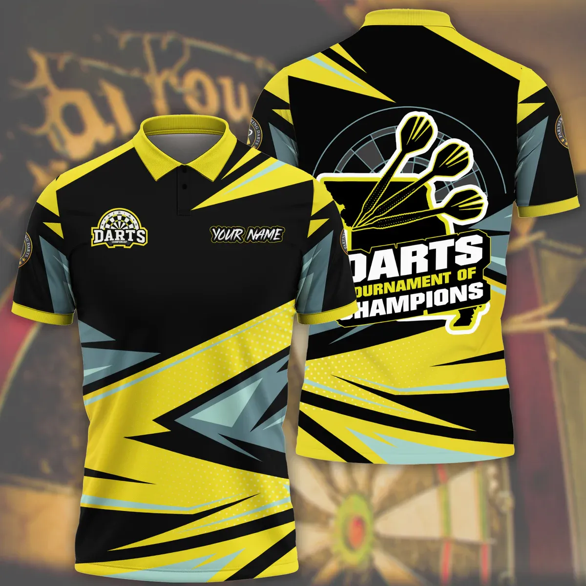 3D All Over Print Dart Tournament Of Champions Polo Shirt, Champions Of Dart Shirt