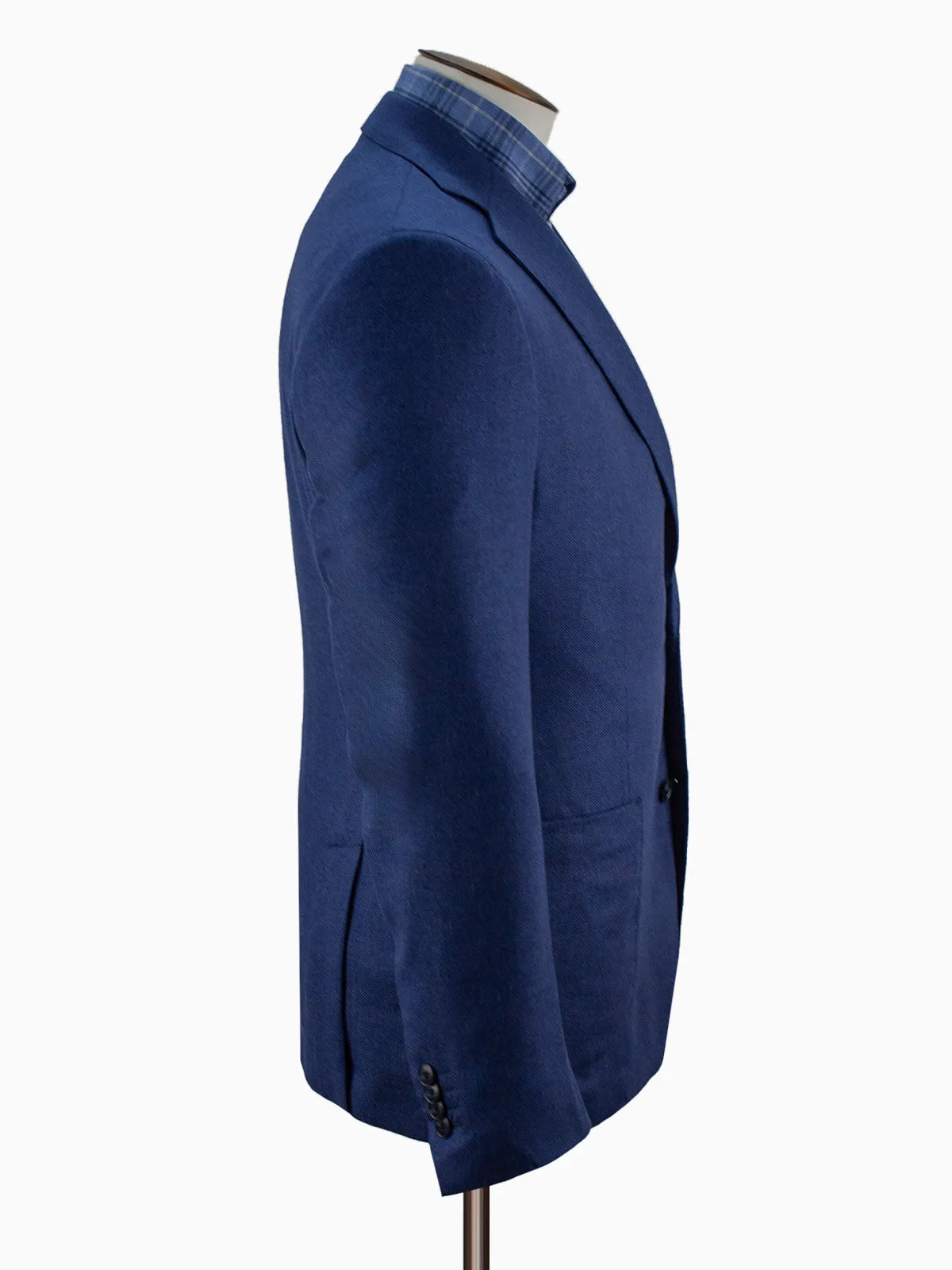 Adria Blazer - Indigo Silk & Wool Basketweave