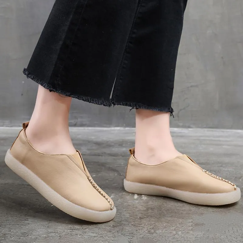 Babakud Flat Leather Soft Bottom Casual Shoes 34-43