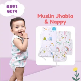 Baby Jhabla & Nappy Set | Buy 1 Get 1 Free