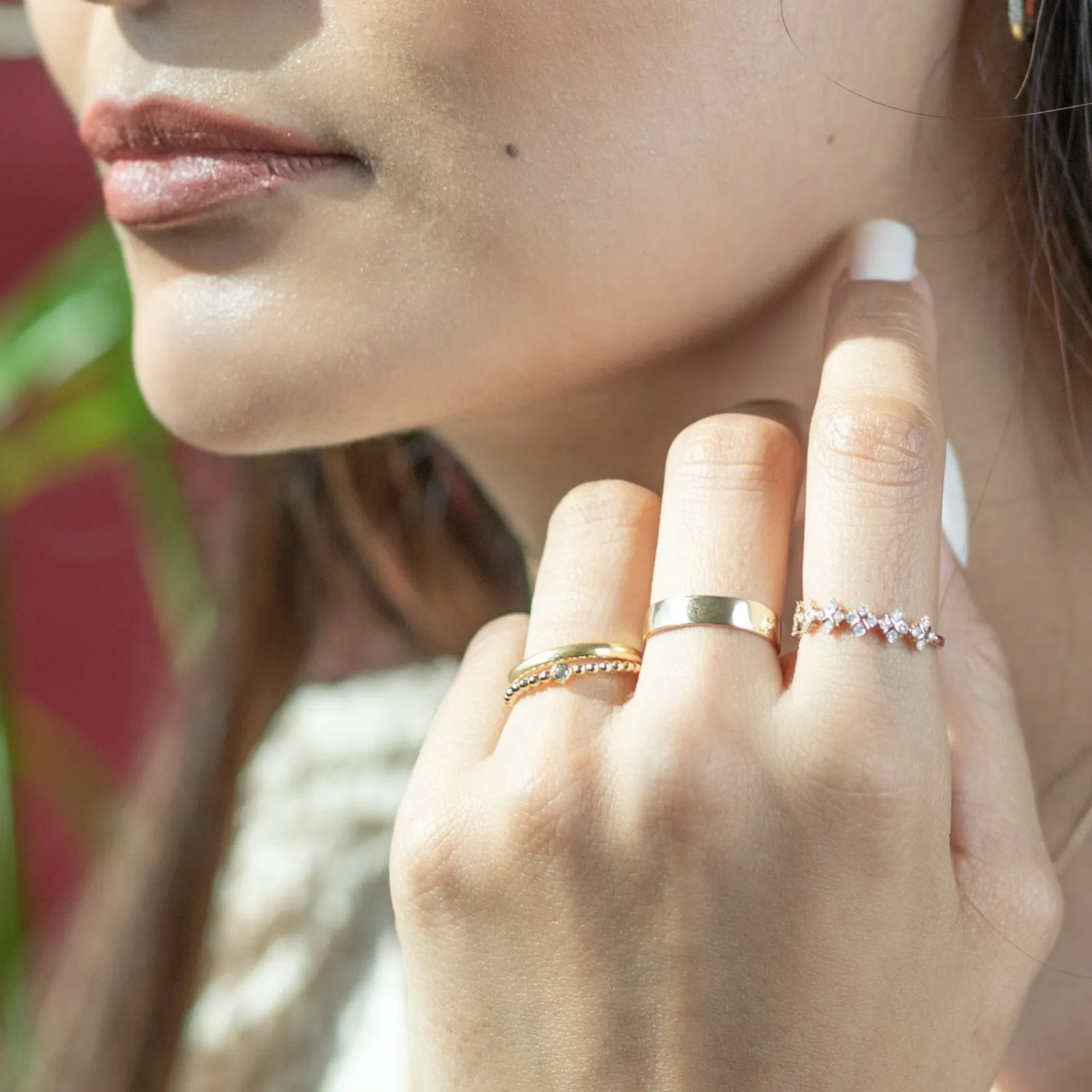 Beaded Sapphire Bezel Ring