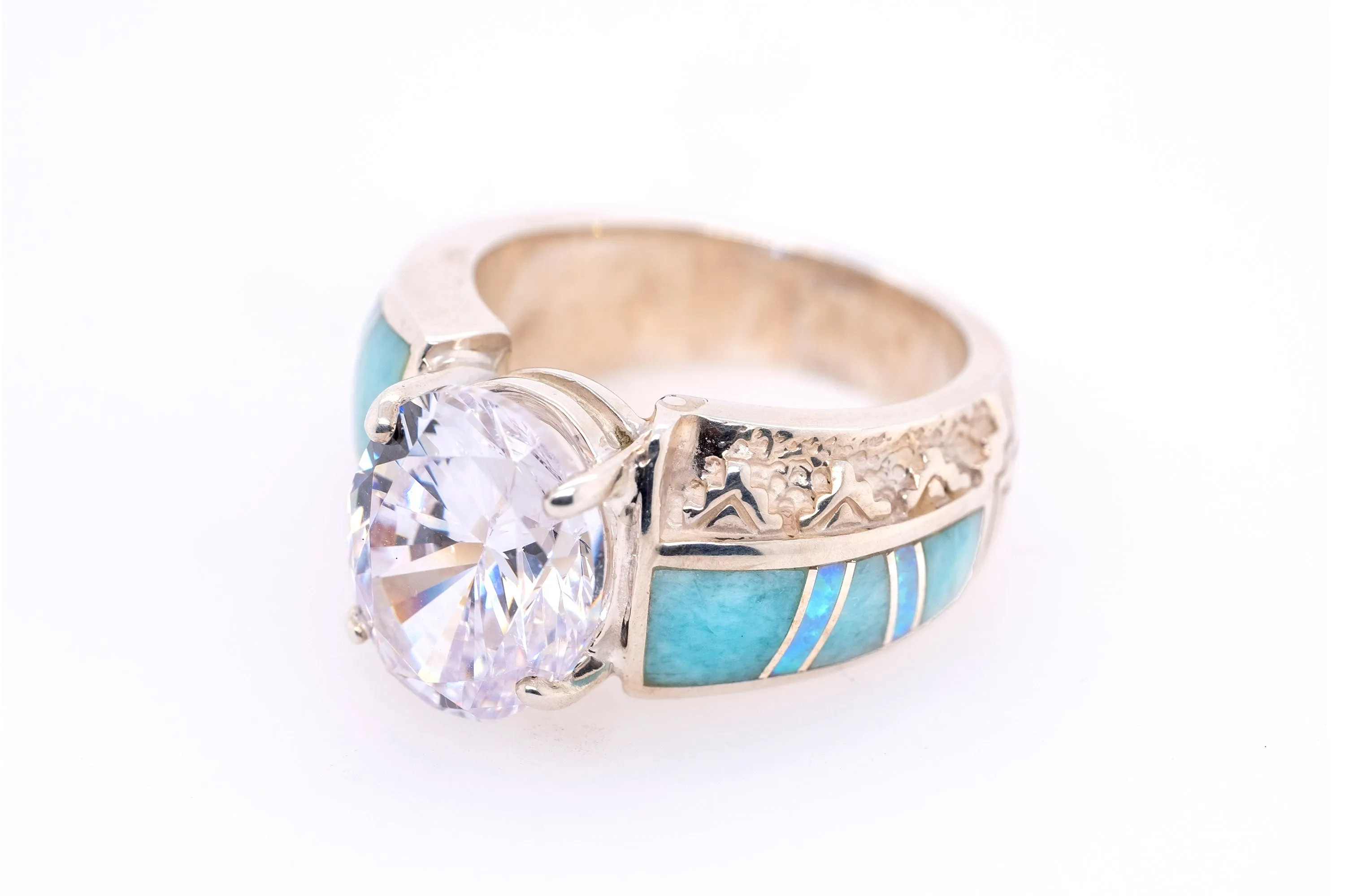 Beautiful David Rosales CZ Amazonite Ring