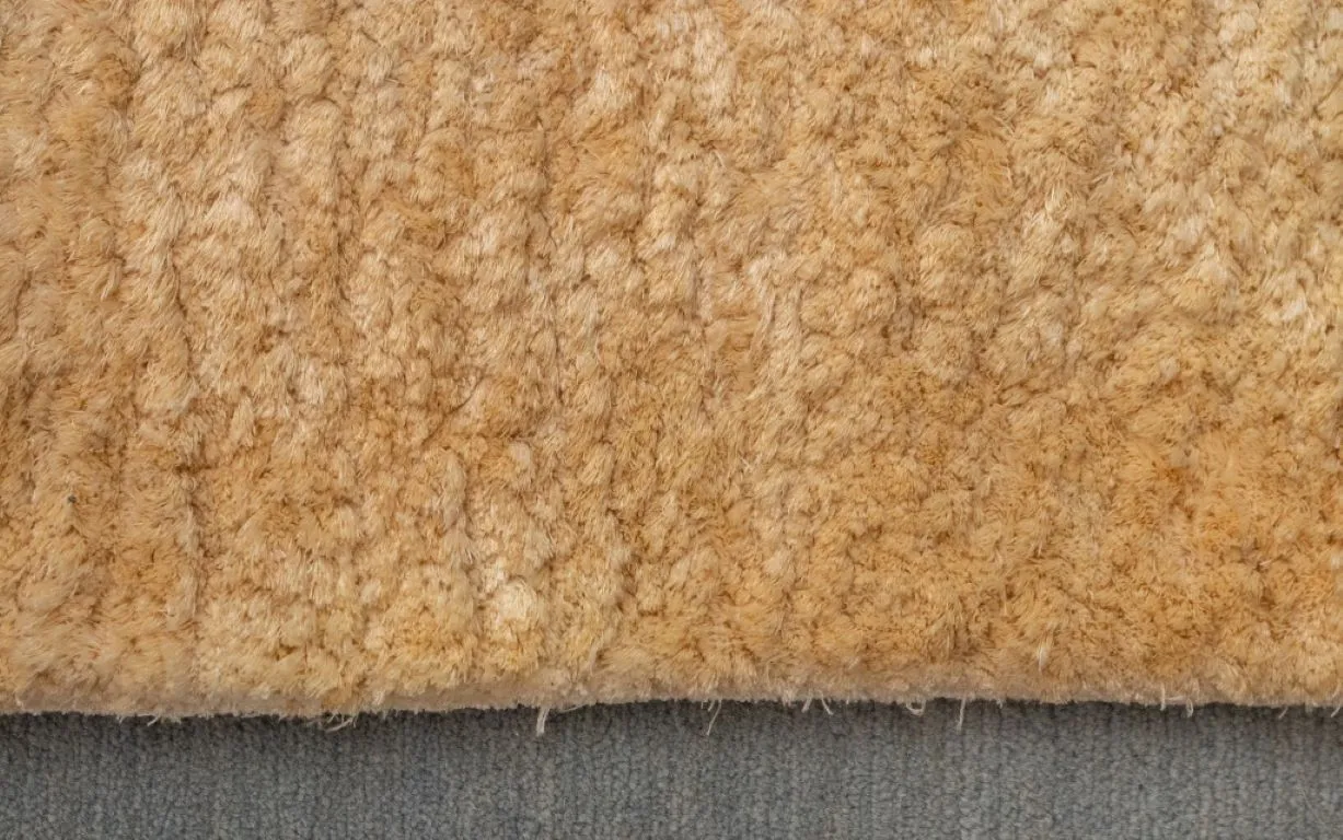 Beige Shag Cotton Rug, 7'10" L x 4'11" W