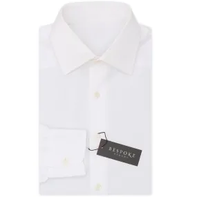 BESPOKE ATHENS Handmade White Cotton Poplin Dress Shirt EU 39 NEW US 15.5