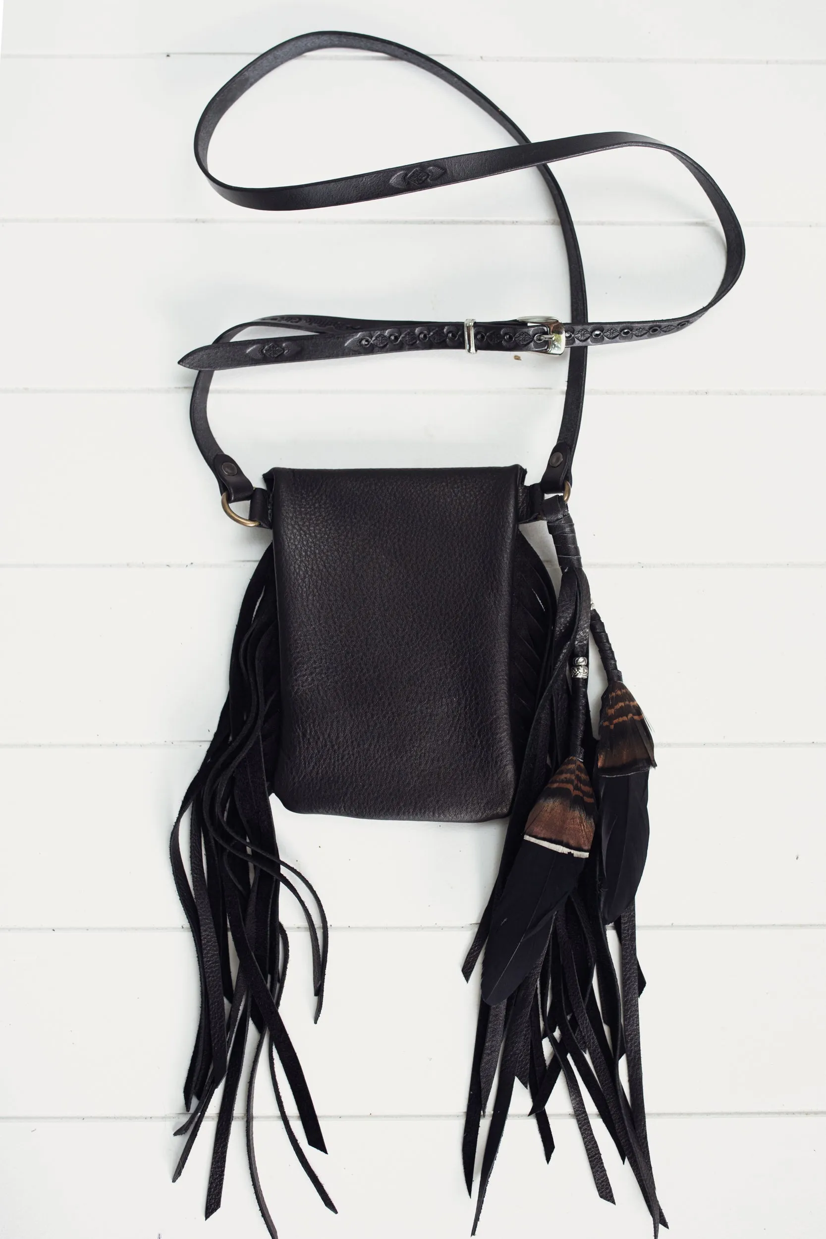 Black Bay Gypsy Wanderer Phone Pouch with Navajo Concho