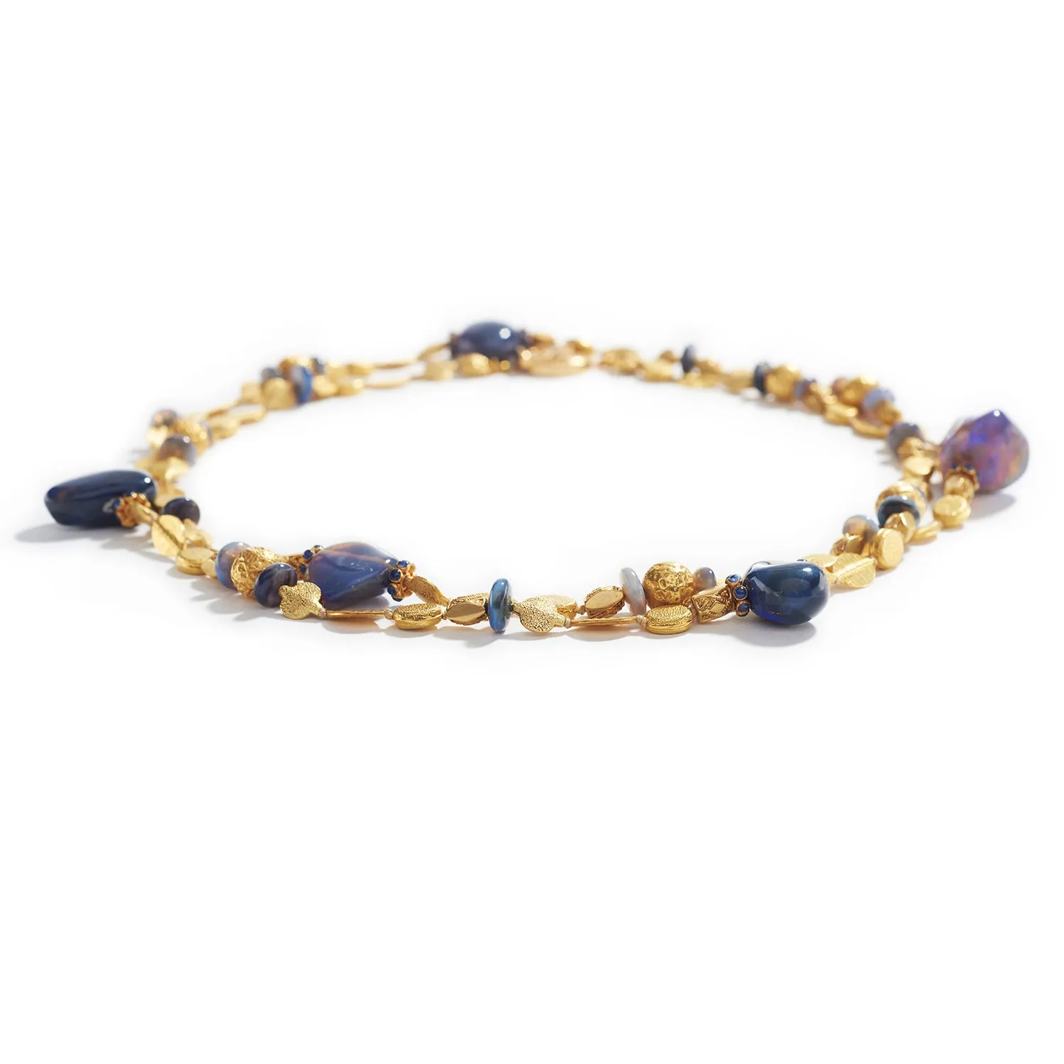 Black Opal & Gold Necklace