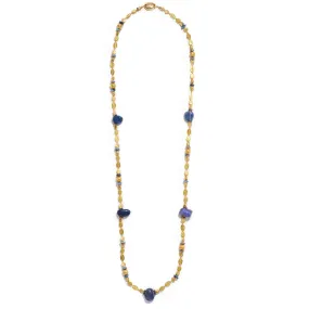 Black Opal & Gold Necklace