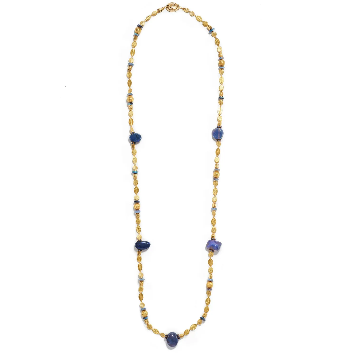 Black Opal & Gold Necklace