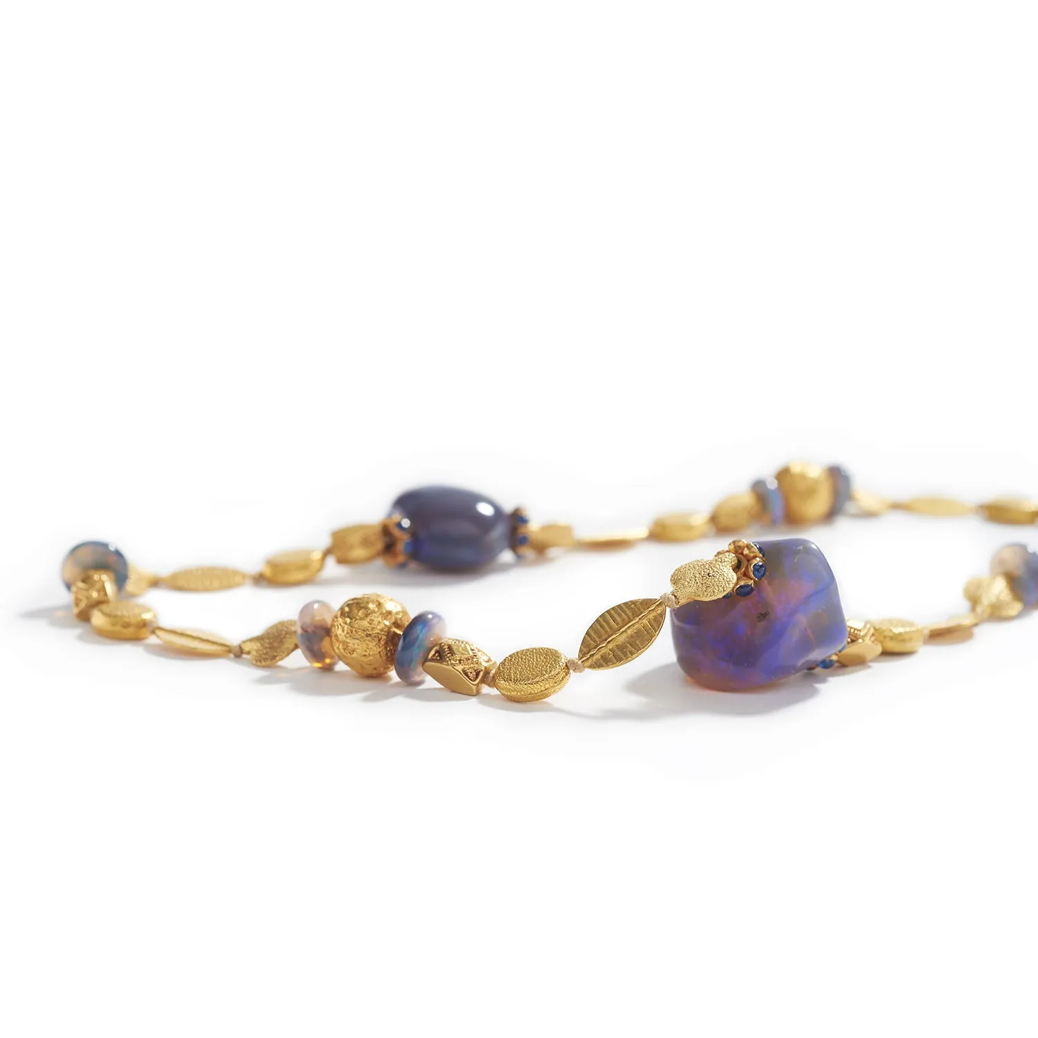 Black Opal & Gold Necklace