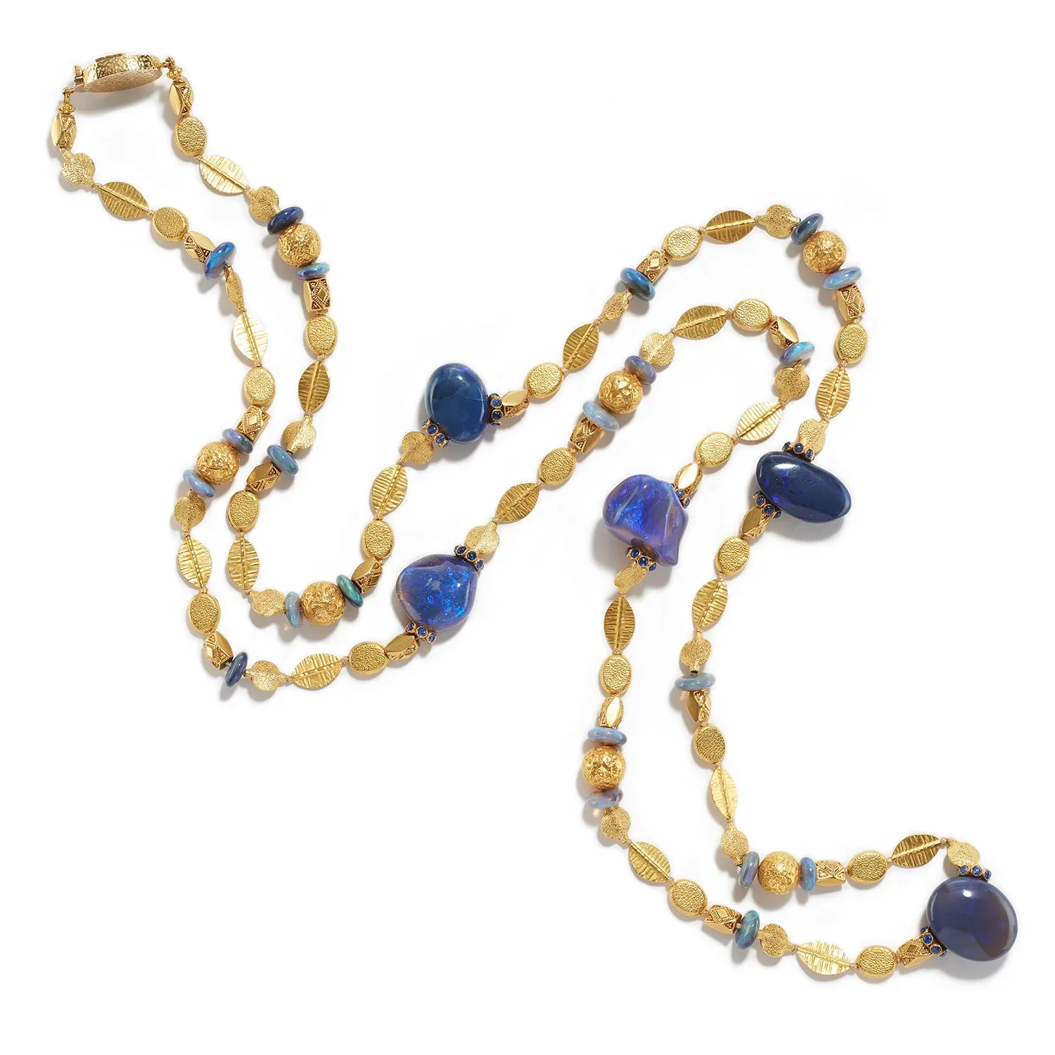 Black Opal & Gold Necklace