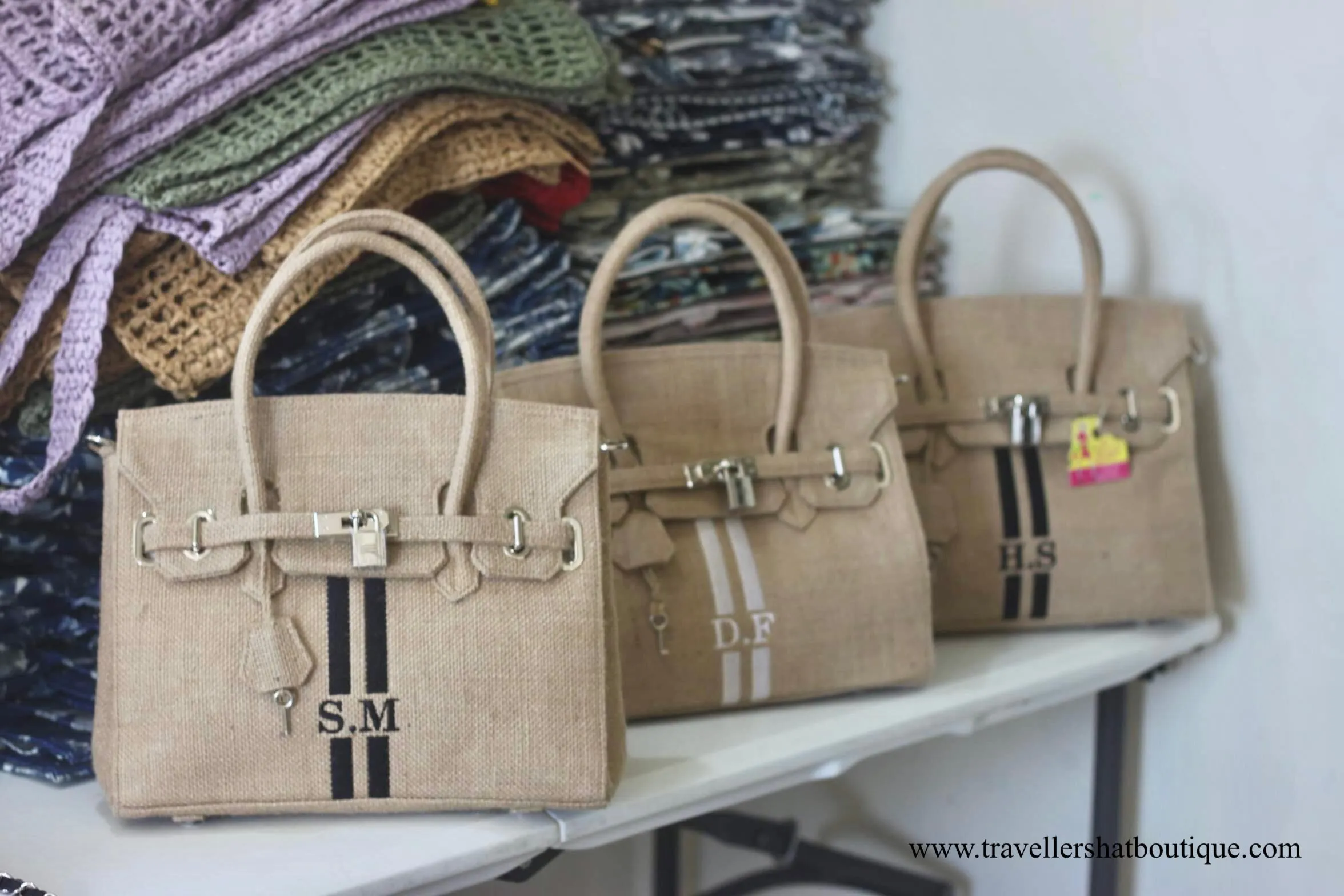 Burlap Birkin Striped