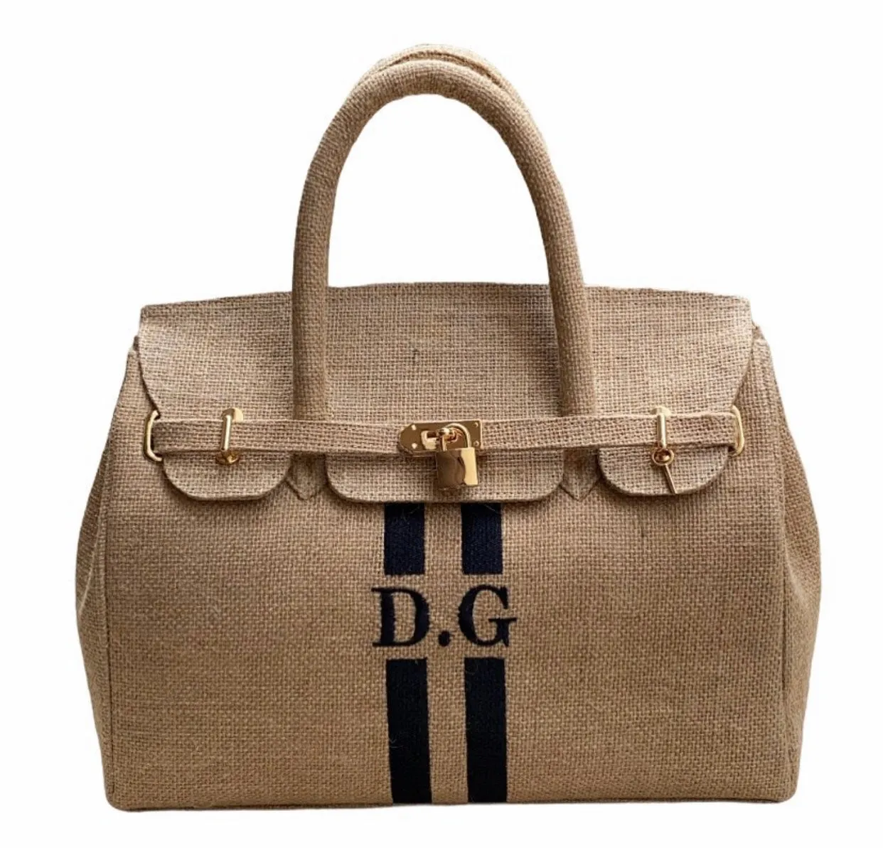 Burlap Birkin Striped