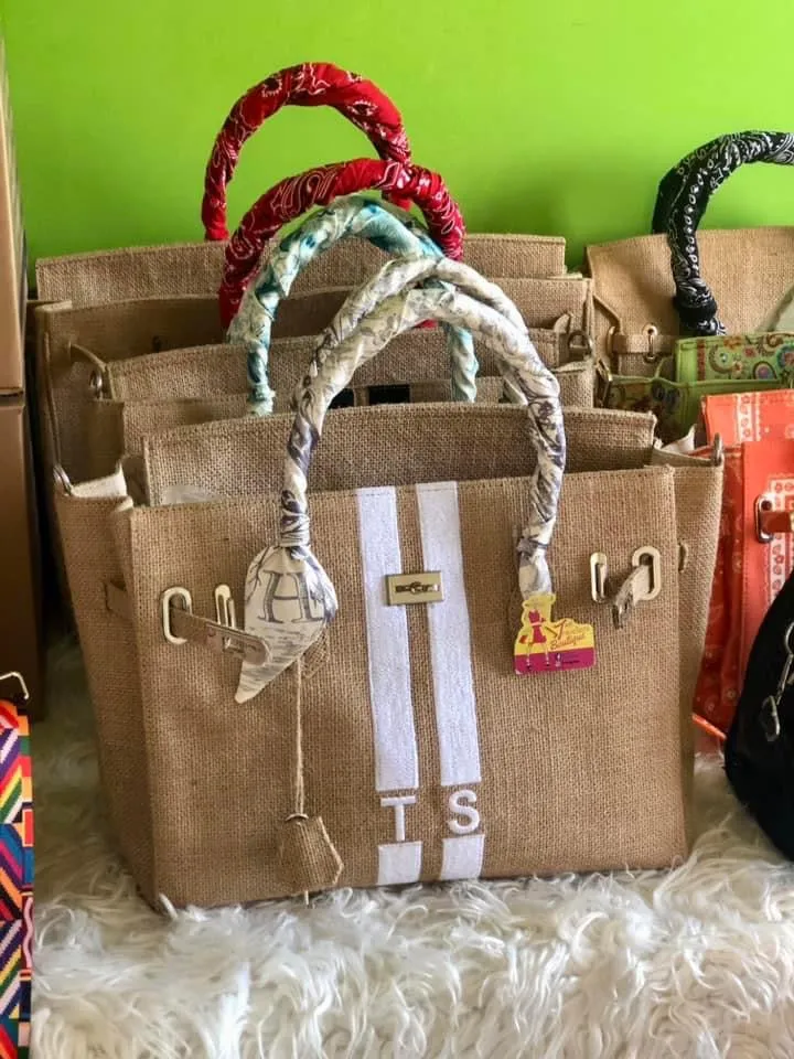 Burlap Birkin Striped