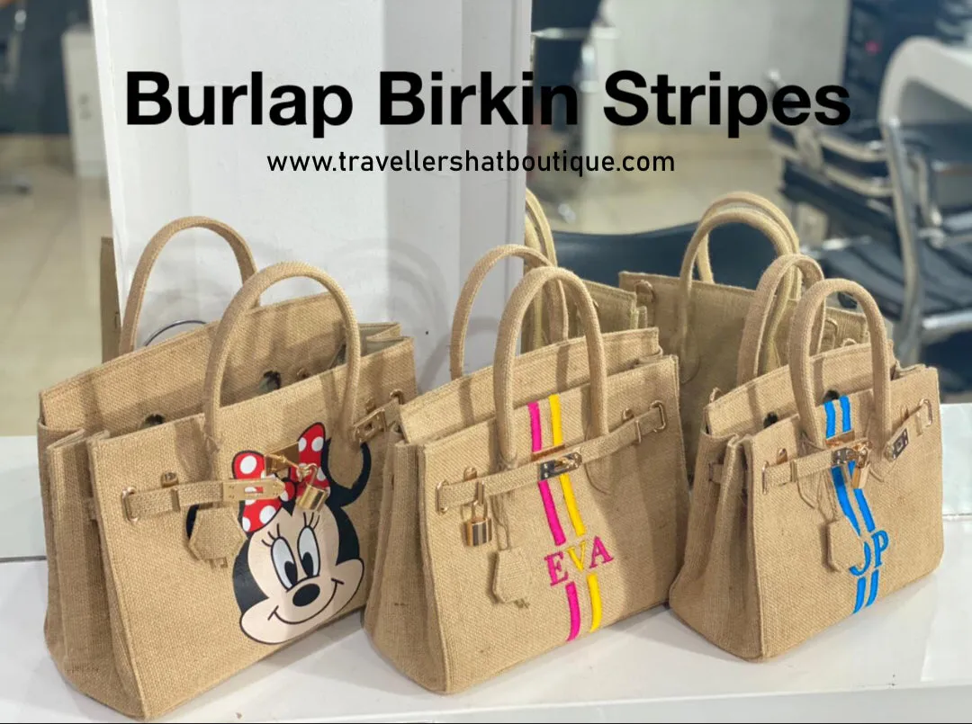 Burlap Birkin Striped