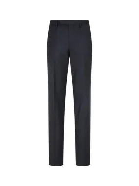 Cash Wool Slim Trousers Pants Charcoal Gray