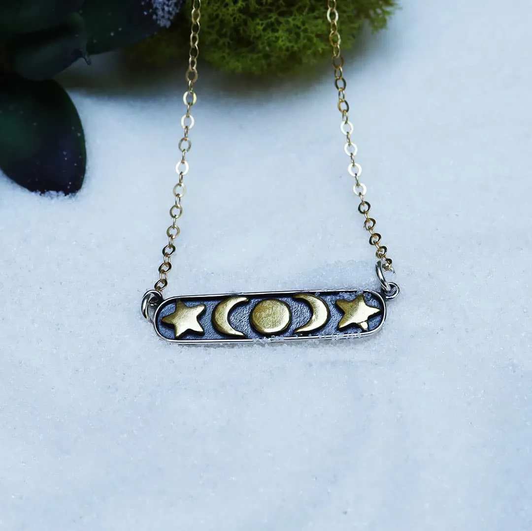 Celestial Silver Bar Necklace