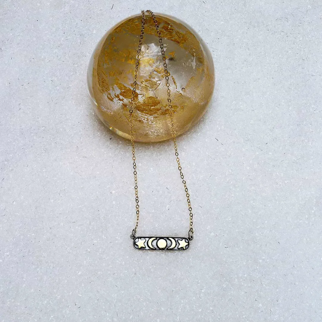 Celestial Silver Bar Necklace