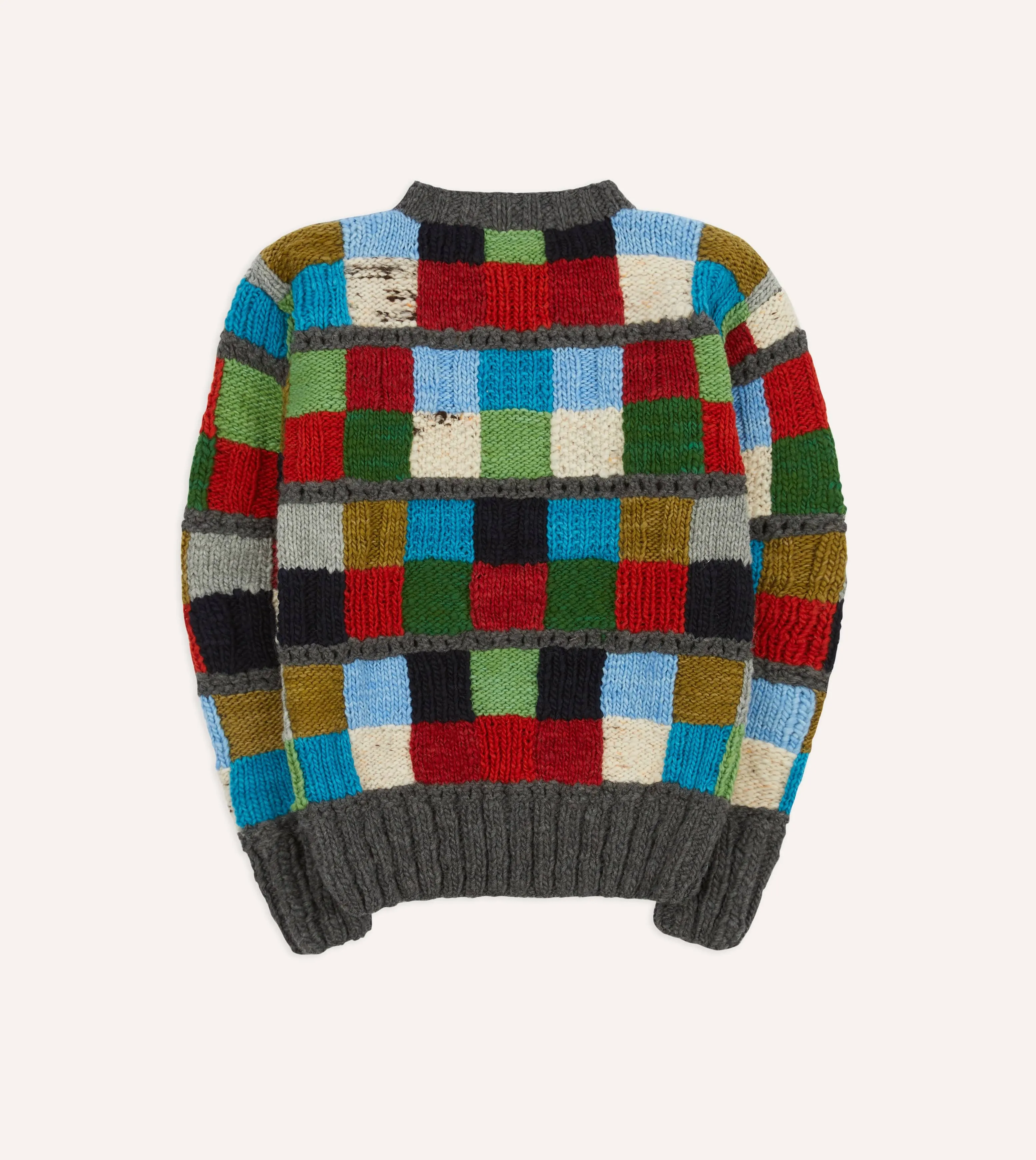 Chamula for Drake's Patchwork Merino Jumper