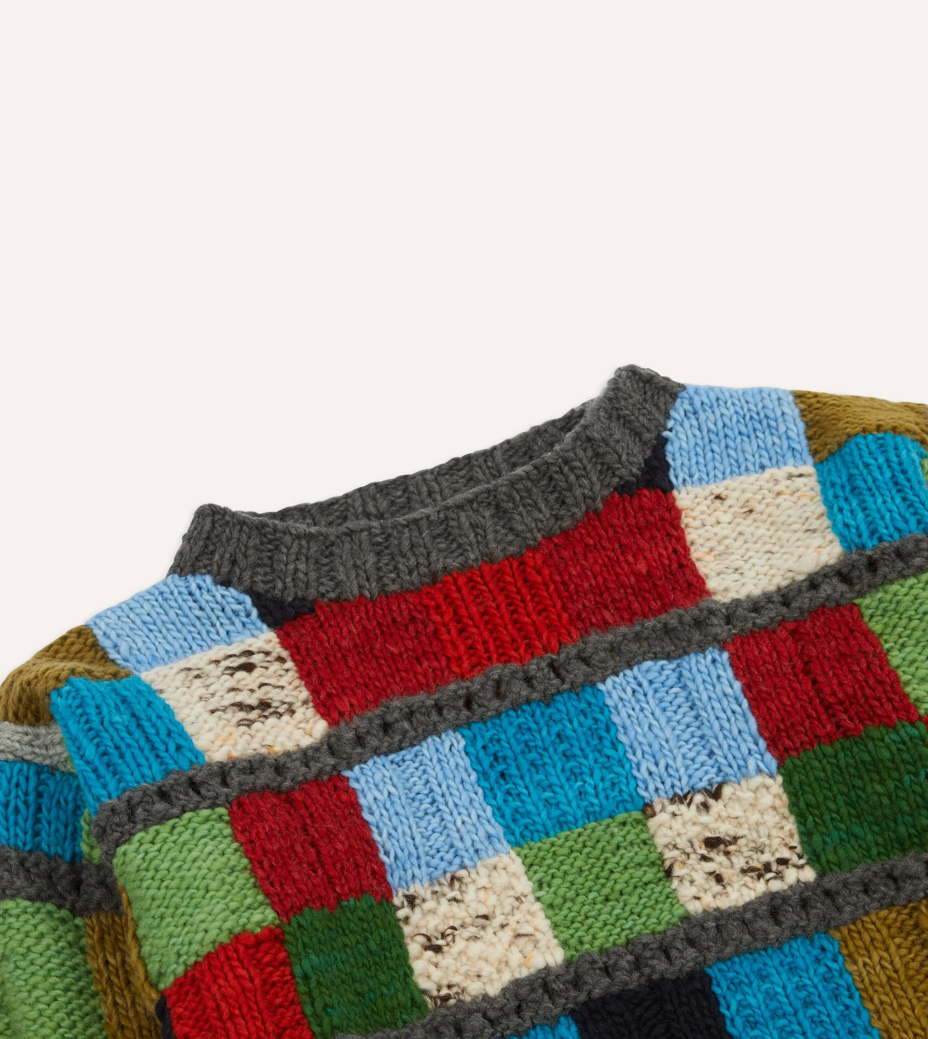 Chamula for Drake's Patchwork Merino Jumper