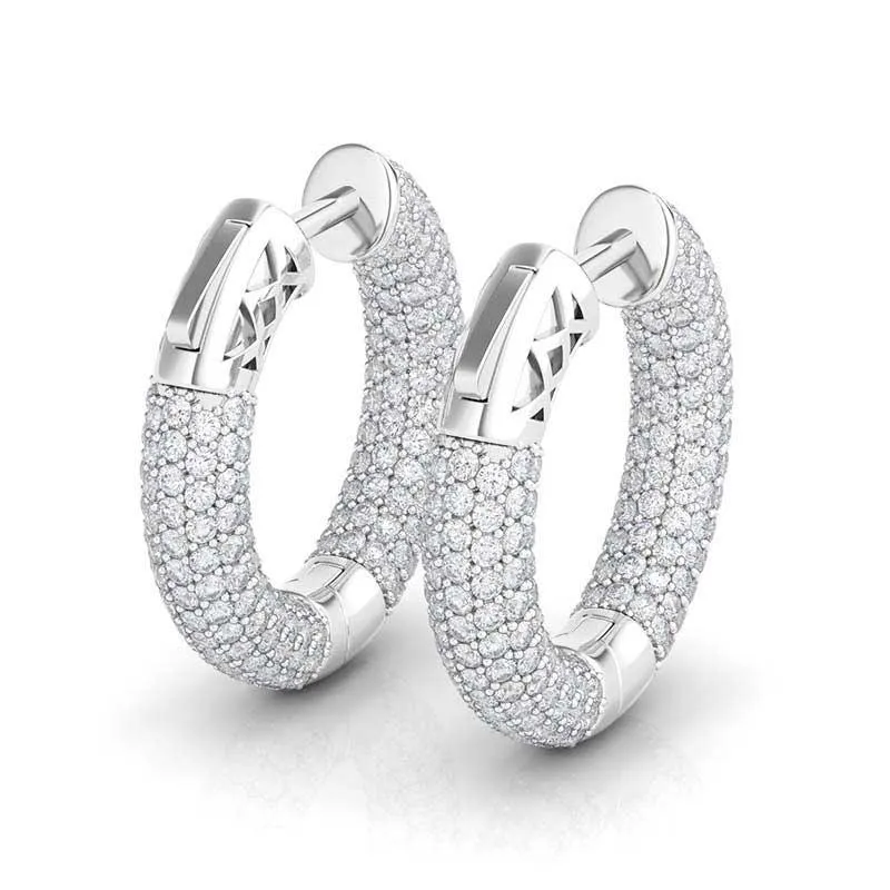 Chubby Diamond Hoop Earrings