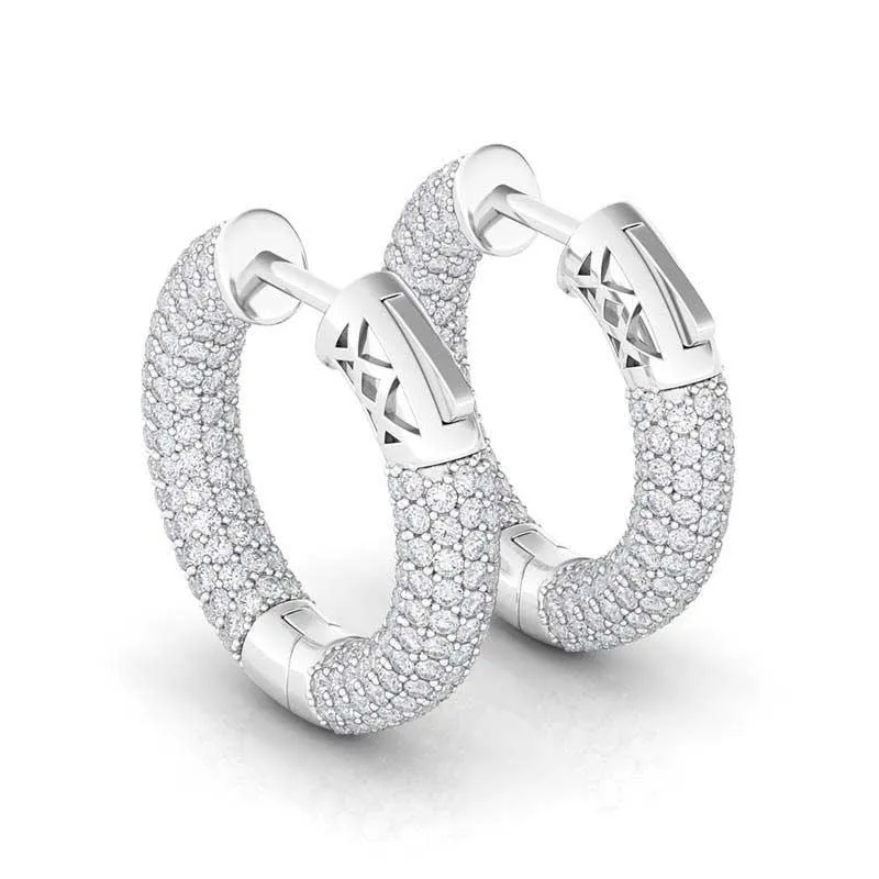 Chubby Diamond Hoop Earrings