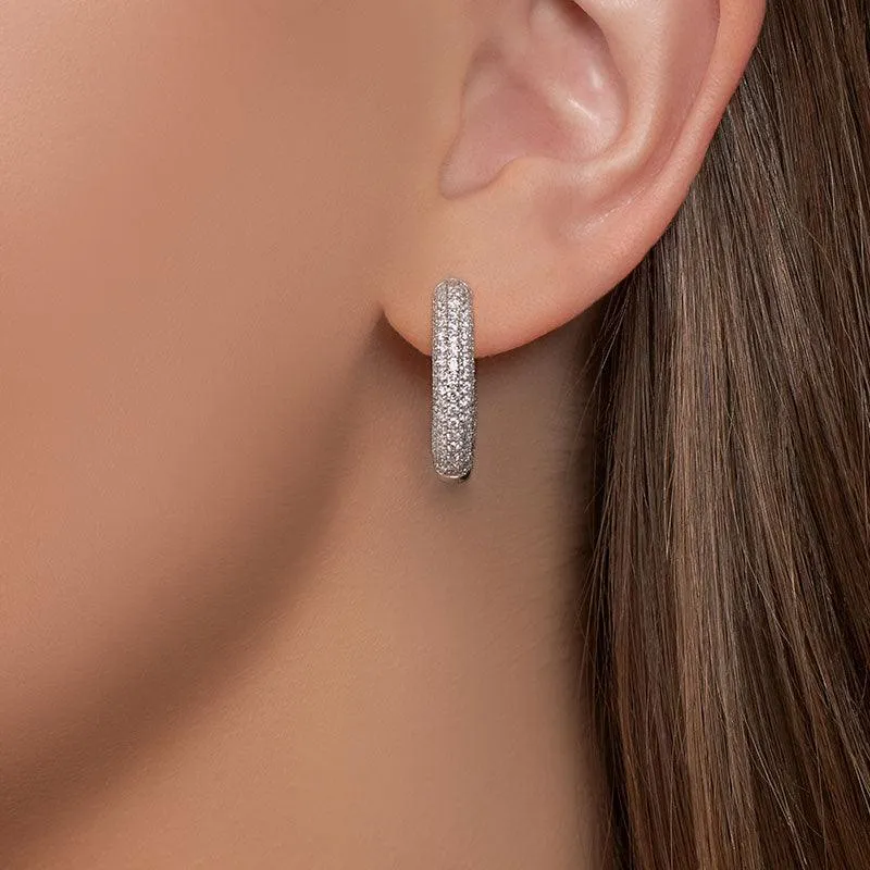 Chubby Diamond Hoop Earrings