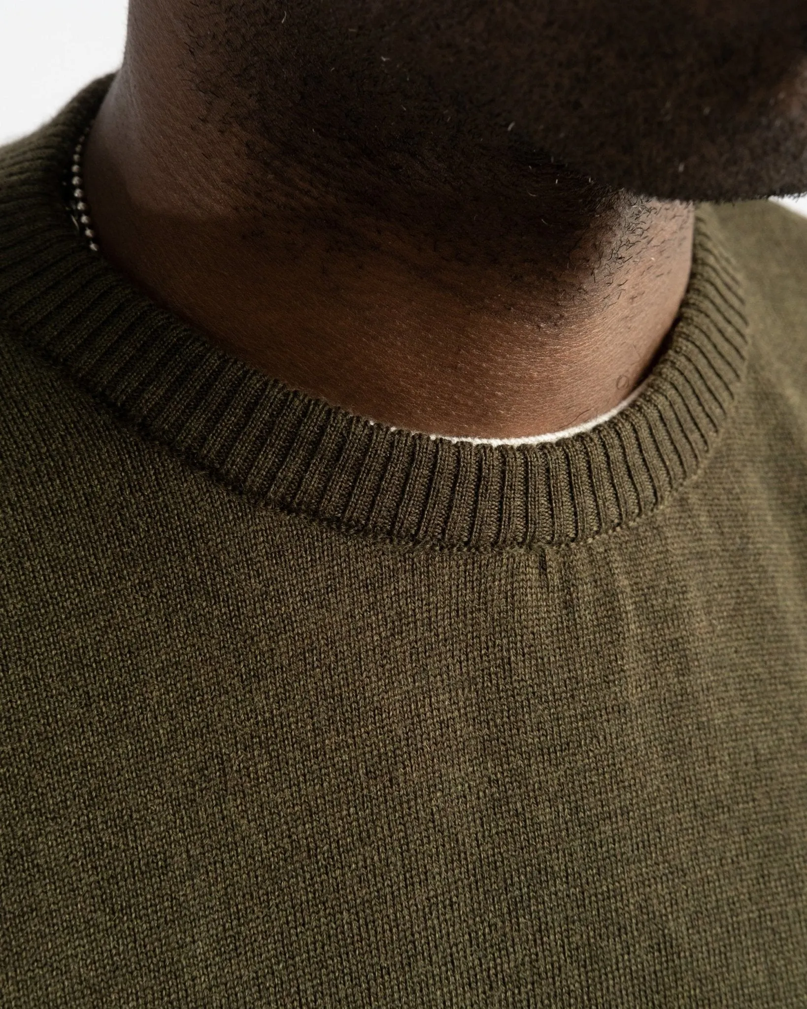 Crewneck Long Sleeve Merino Wool Green