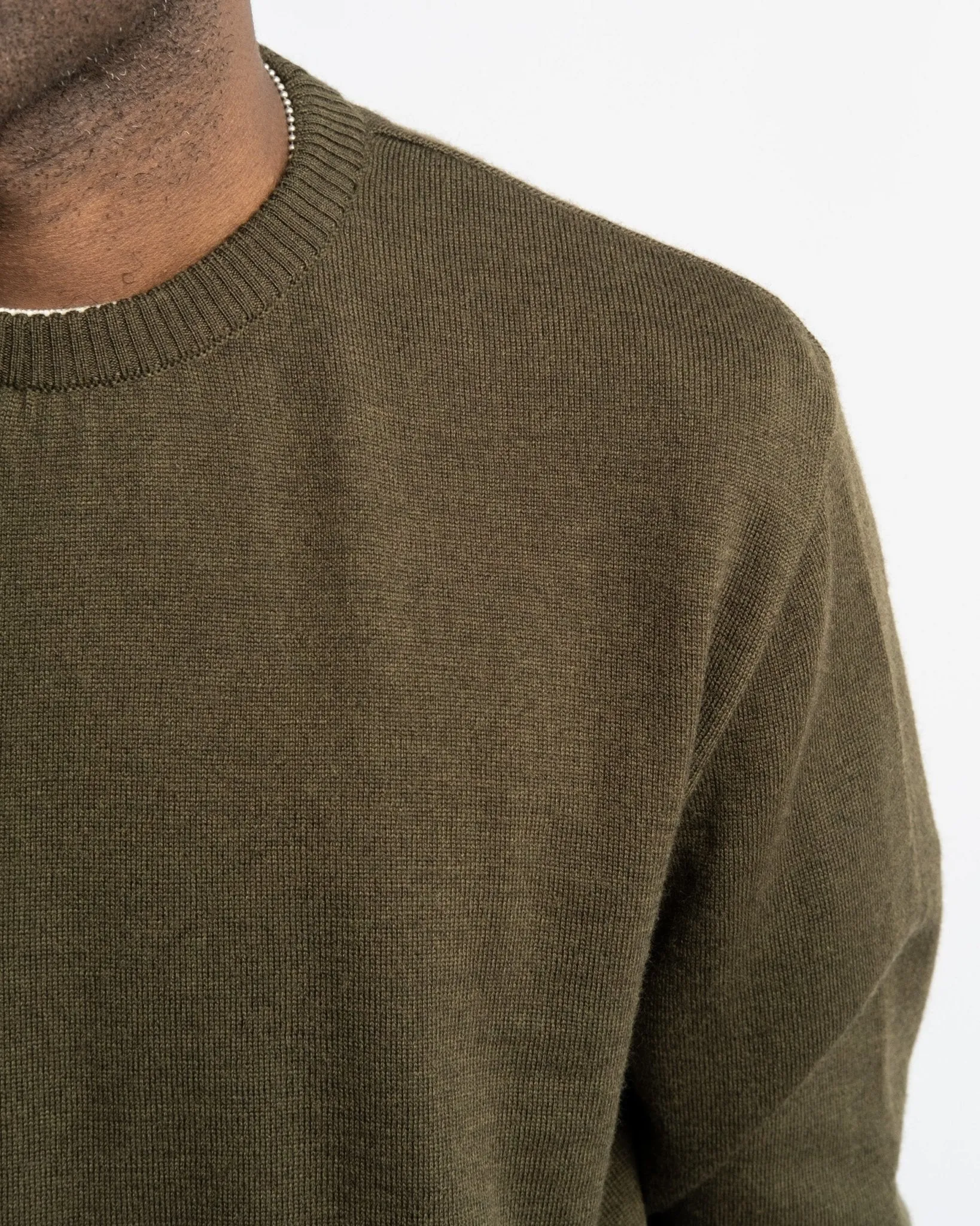 Crewneck Long Sleeve Merino Wool Green