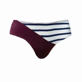 {Deep Red and Stripe} Organic Half and Half Full Brief