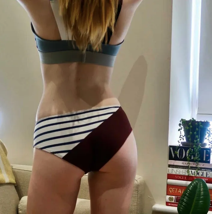 {Deep Red and Stripe} Organic Half and Half Full Brief