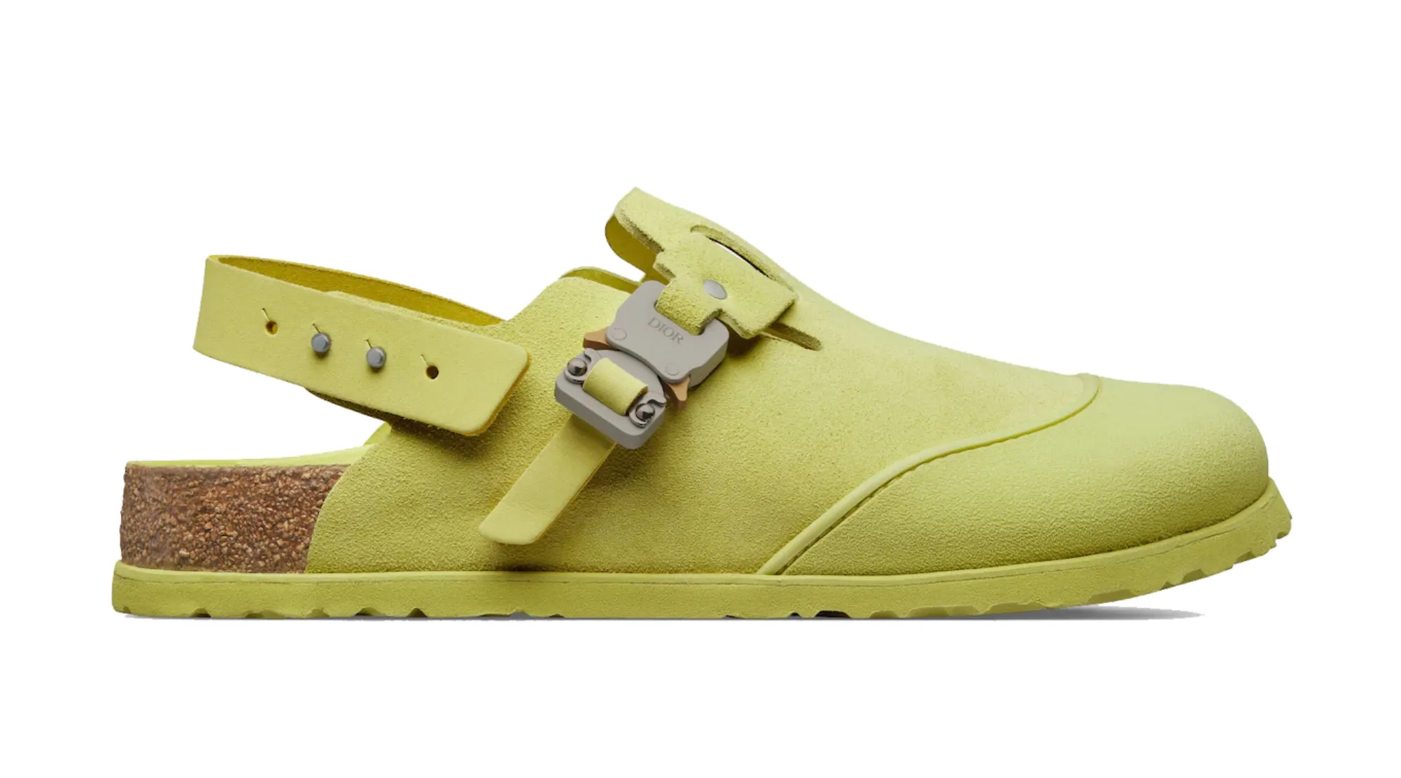 DIOR BY BIRKENSTOCK MULE TOKIO PASTEL YELLOW NUBUCK CALFSKIN