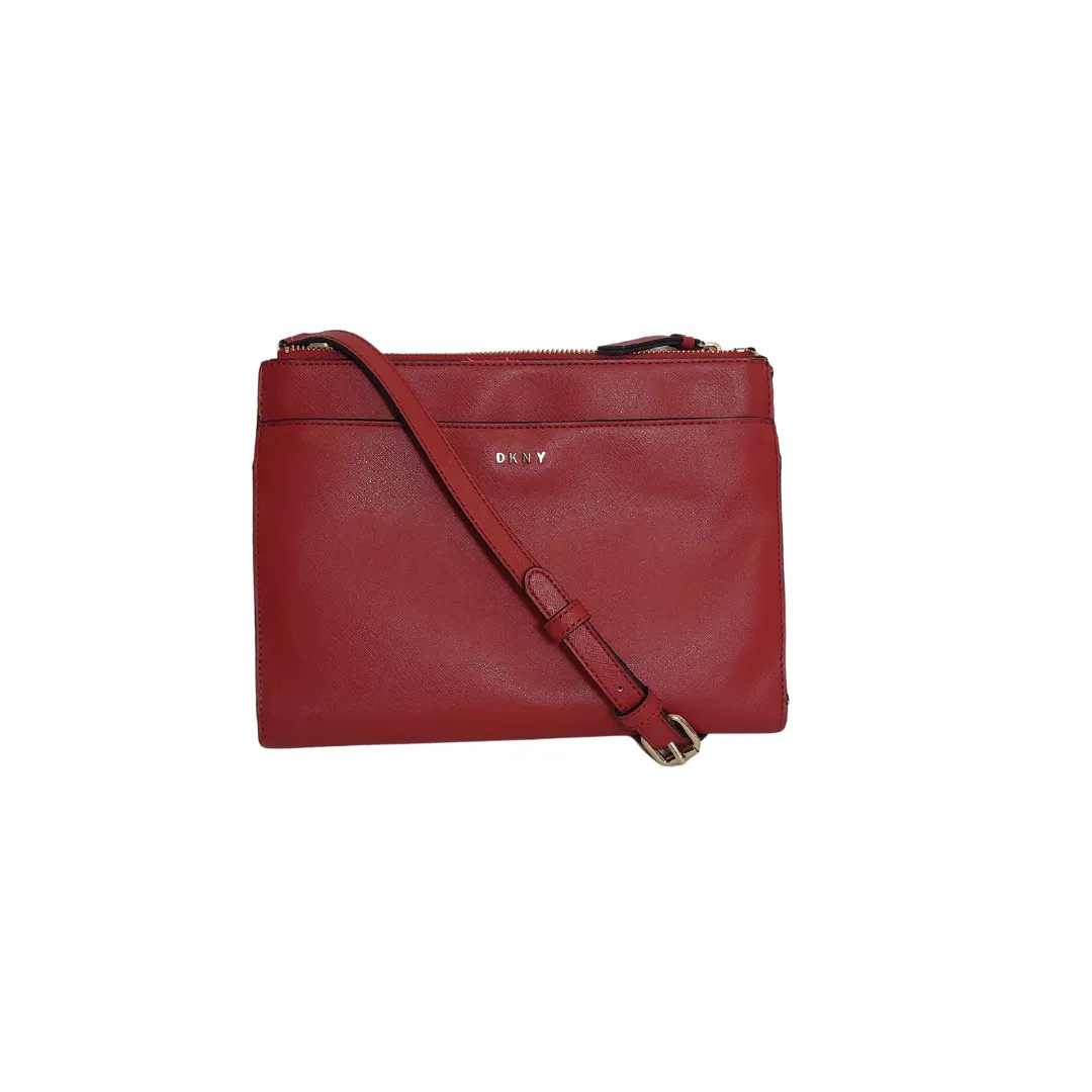 DKNY Red Leatherette Crossbody Bag | Pre Loved |