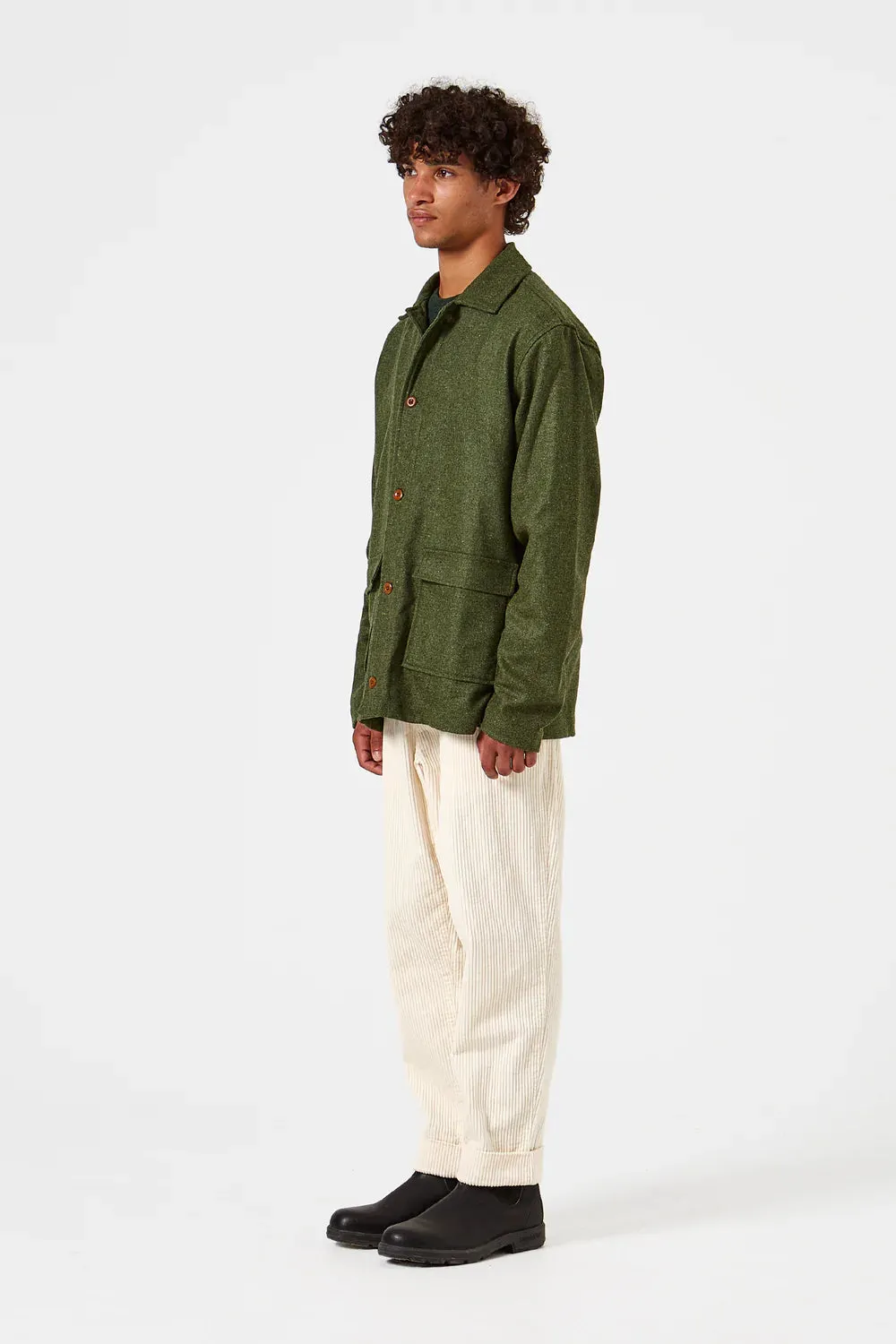 Edmmond Studios Felt Overshirt - Khaki