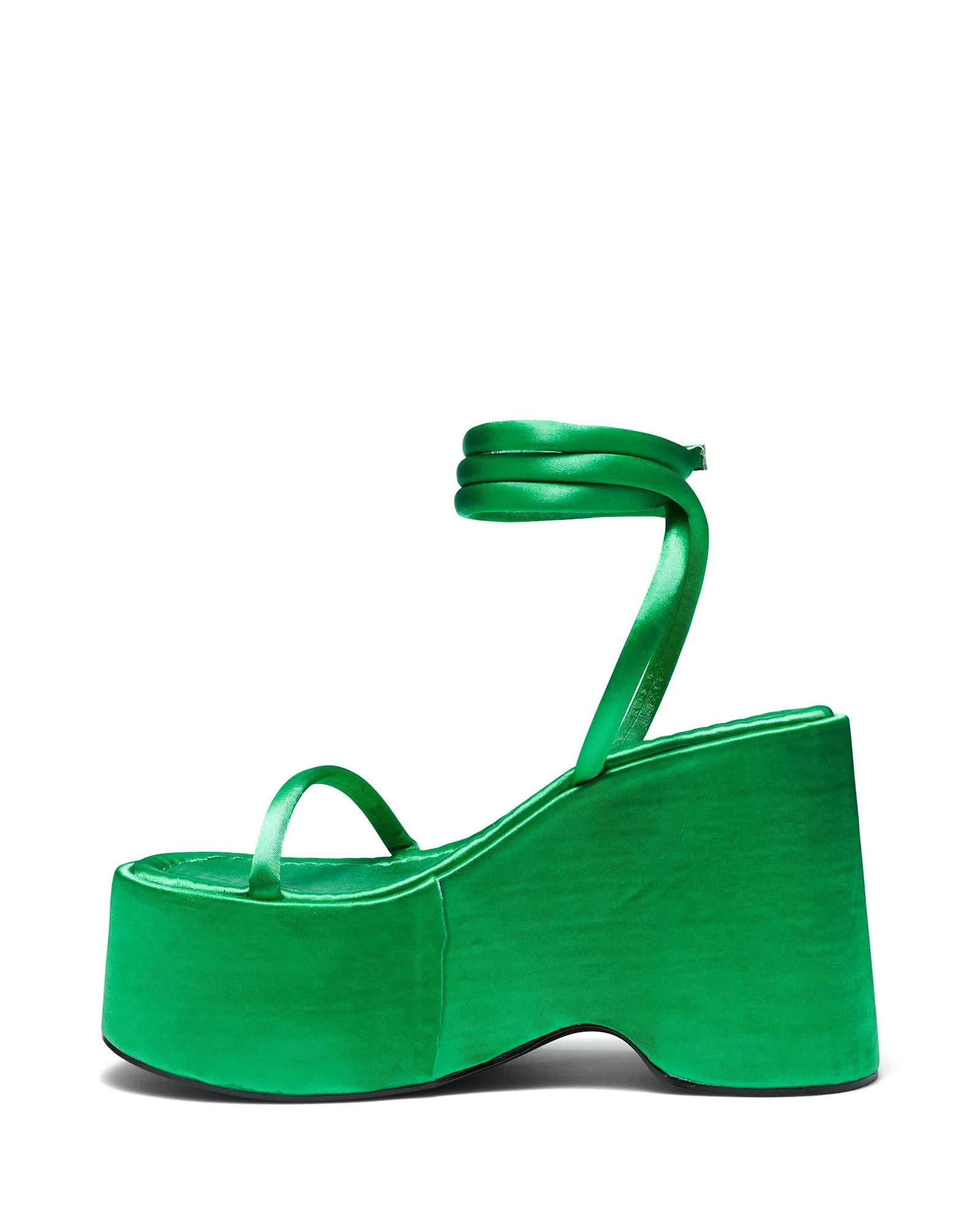 Elevate Platform Heel Green Satin