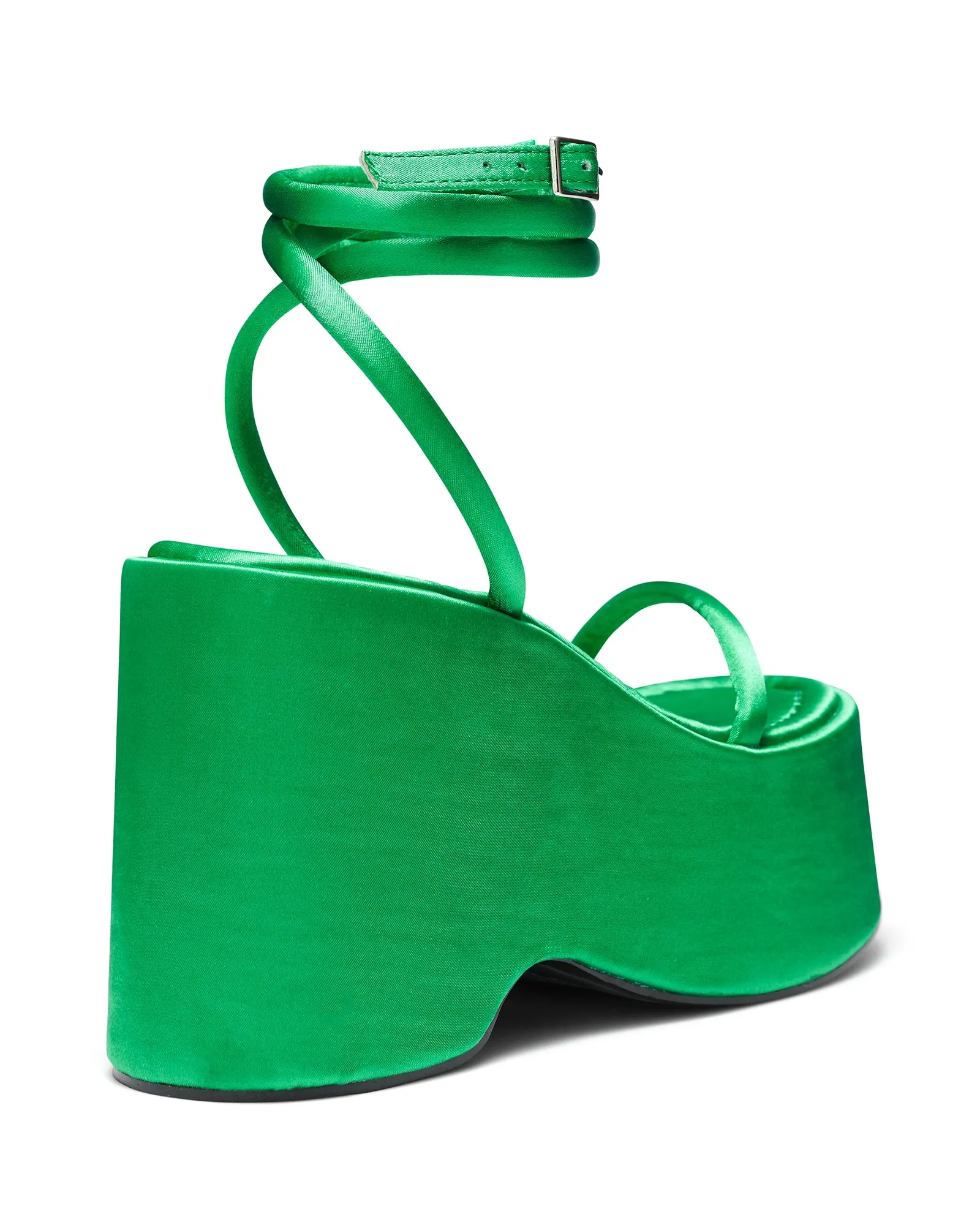 Elevate Platform Heel Green Satin