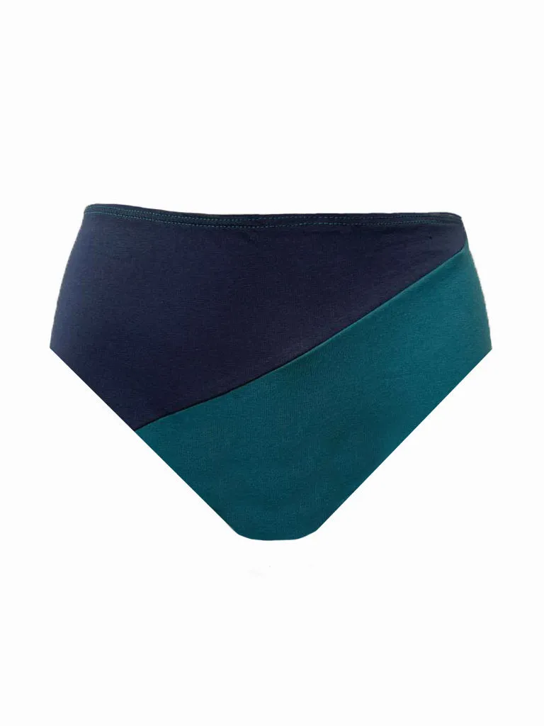 {Emerald and Navy} Organic Half and Half Full Brief