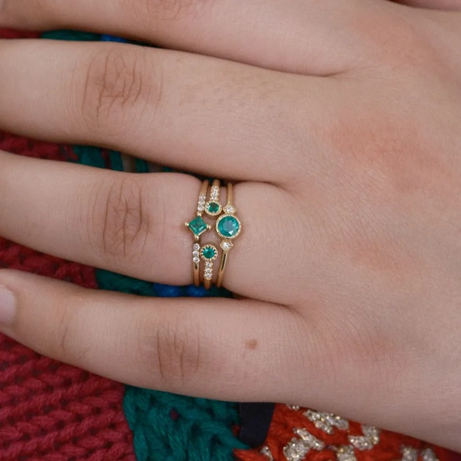 Emerald Bezel Equilibrium Cuff Ring