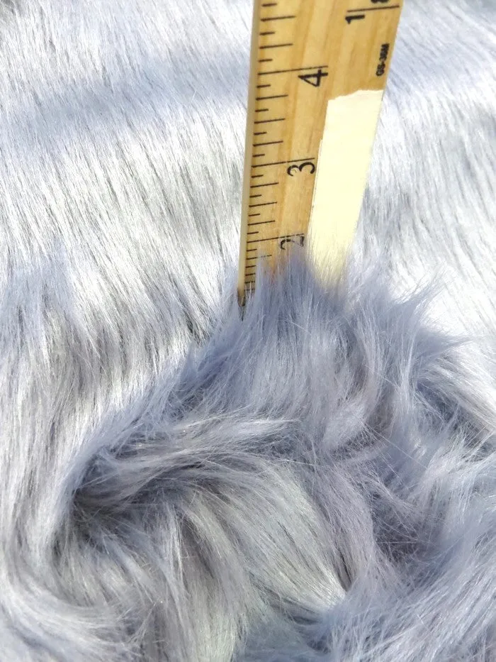 Faux Fake Fur Solid Shaggy Long Pile Fabric / Oyster / 15 Yard Bolt