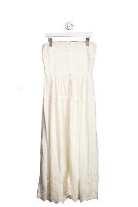 Free People Cream Evelyn Eyelet Midi Dress UK L