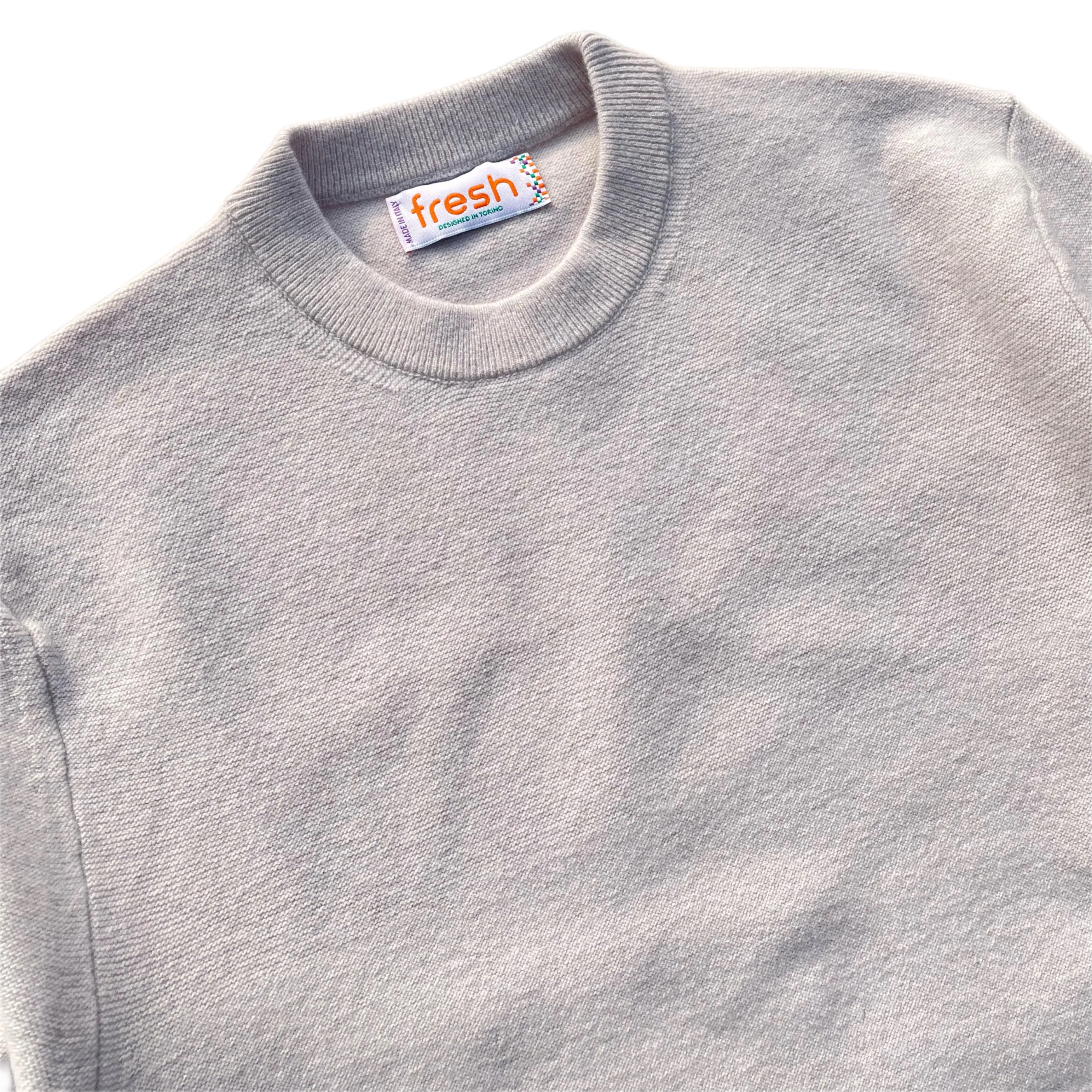 FRESH Crew Neck Wool Sweater Mastice White