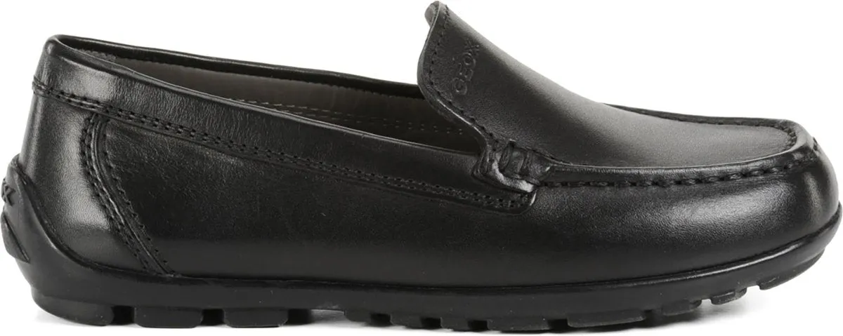 Geox Boy's JFast NEW Black Leather Loafer (Sizes 35-41)