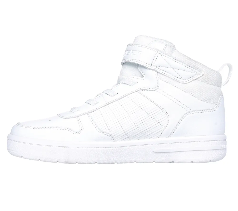 Ghete sport, copii, SKECHERS SMOOTH STREET VORREZ 405633L-WHT alb, piele ecologica