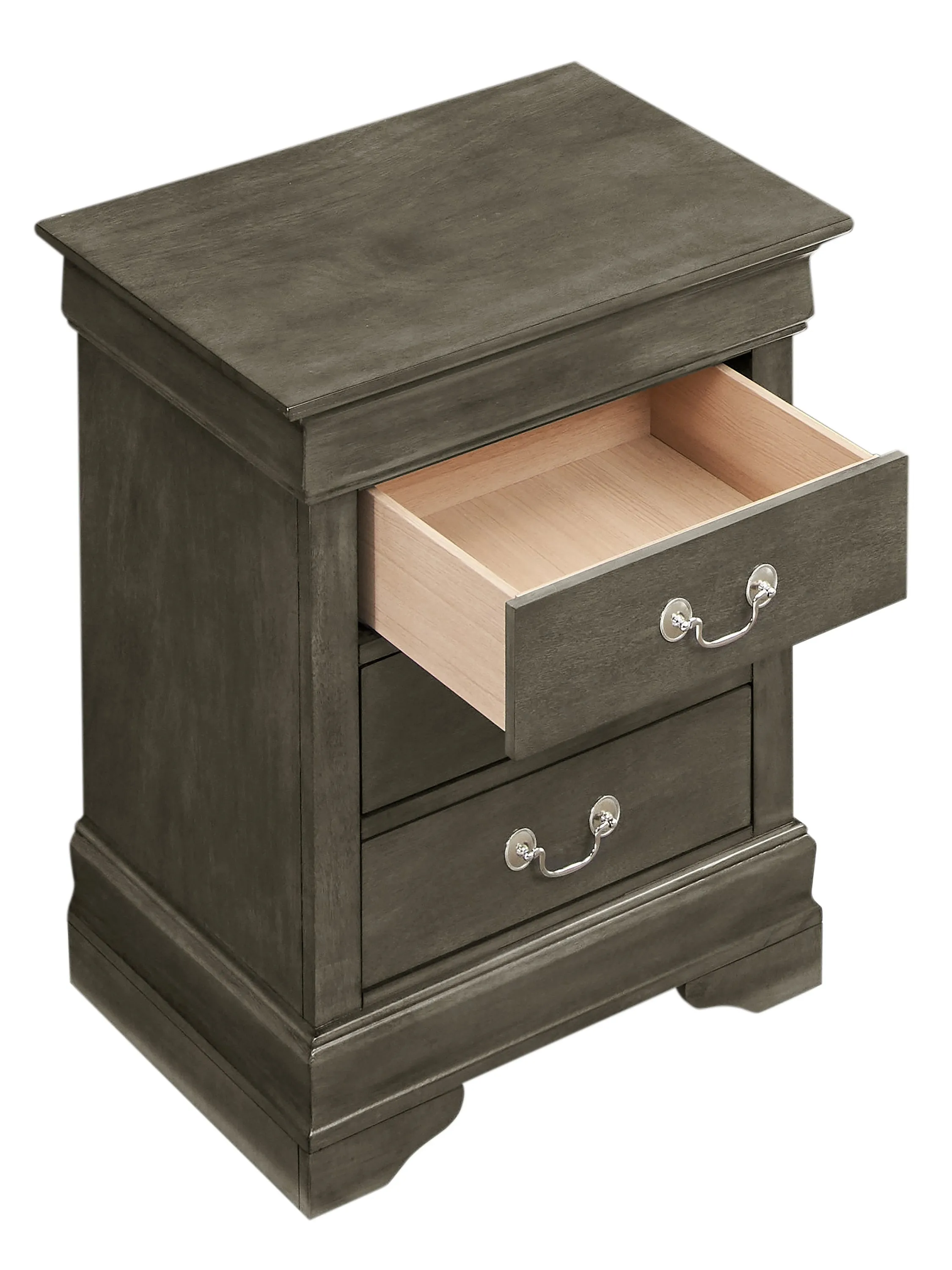 Ghungur Gray Full Storage 2pc Bedroom Set with Three Drawer Nightstand