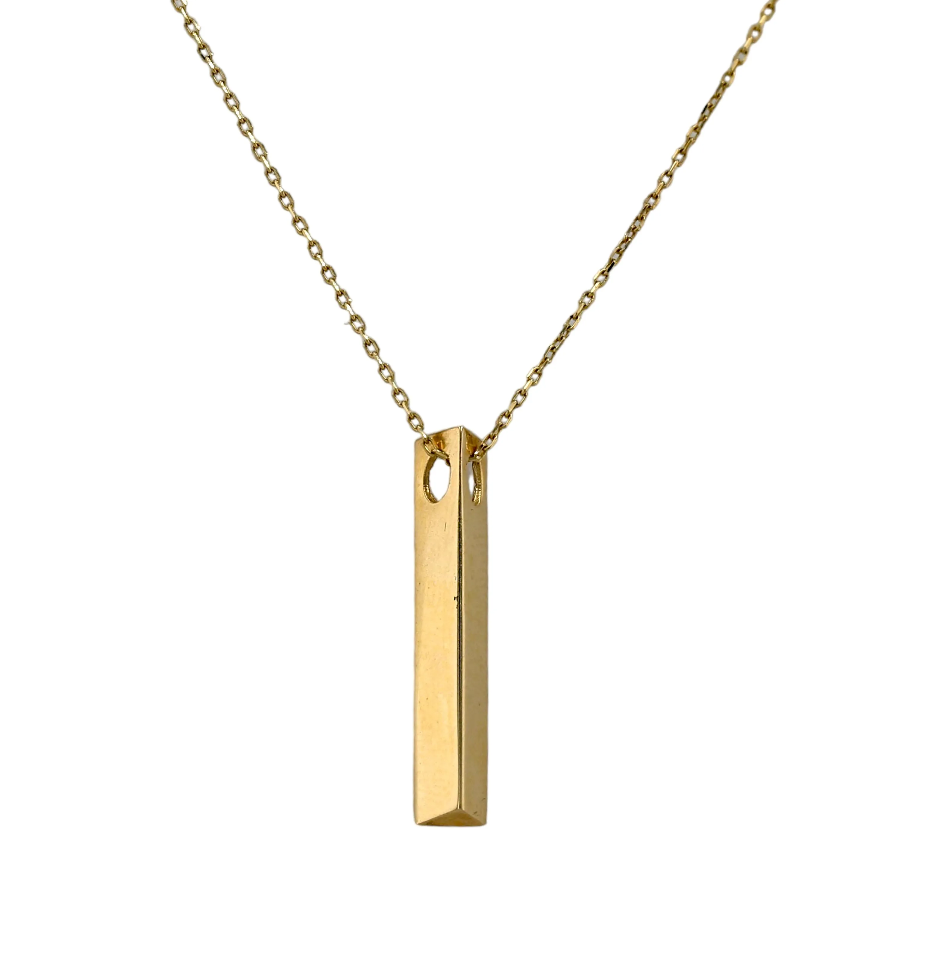 Gold 14k chain engraving bar