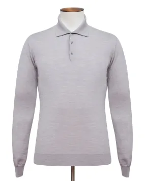 Grey Melange Fine Merino Polo