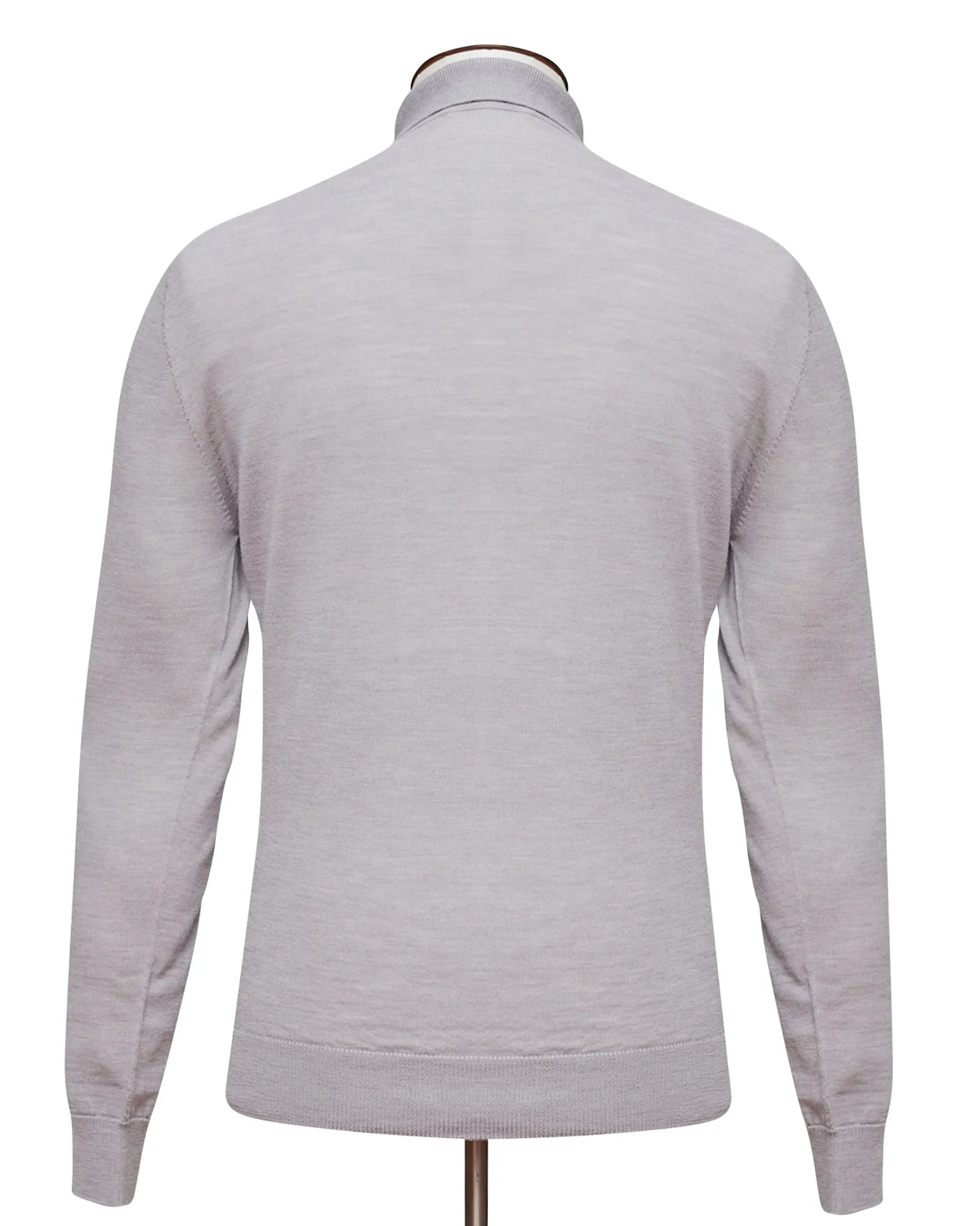 Grey Melange Fine Merino Polo