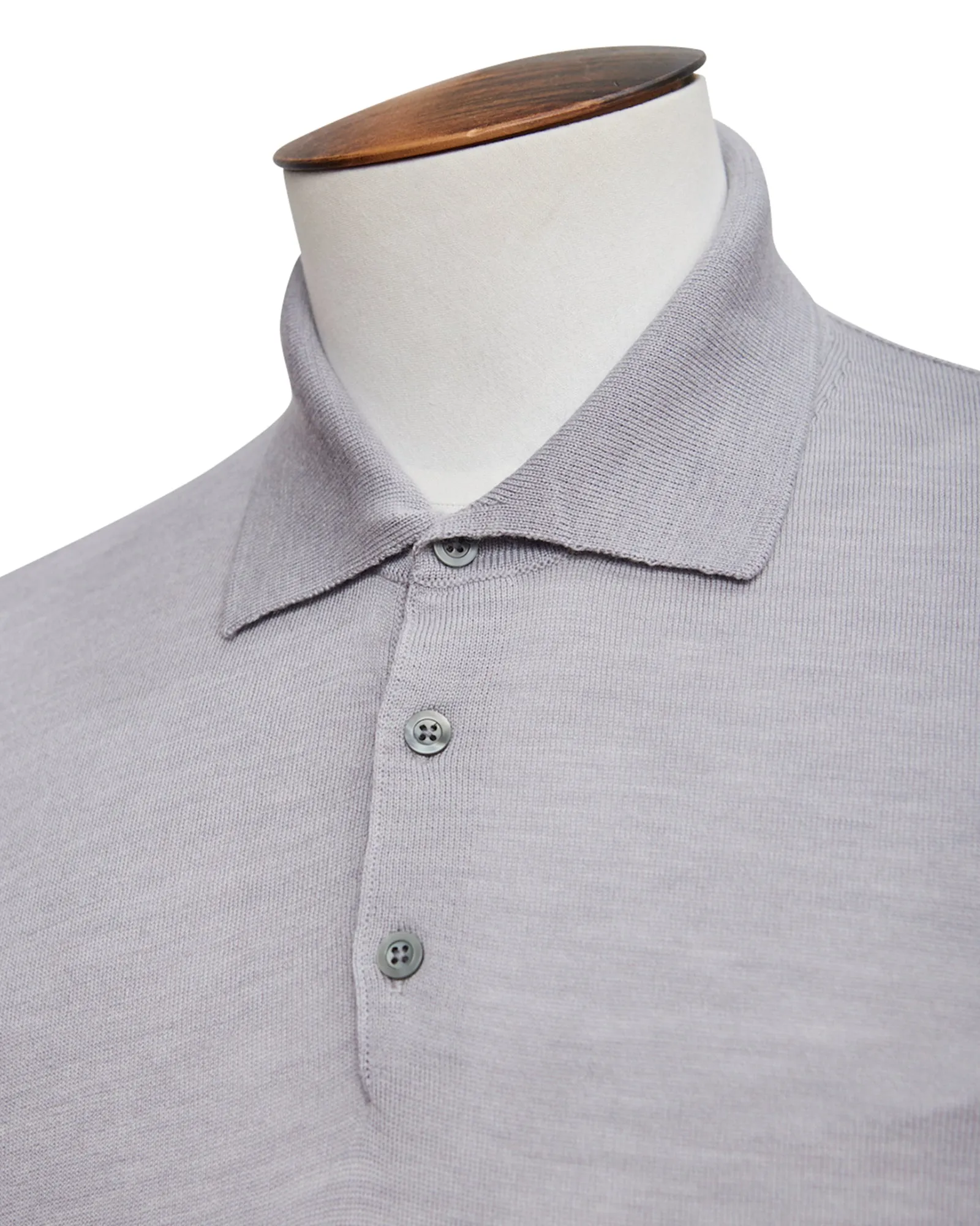 Grey Melange Fine Merino Polo